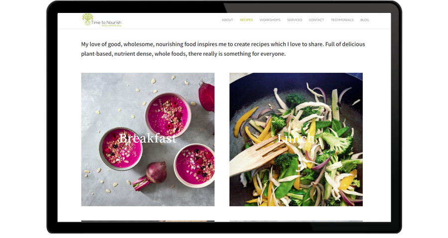 Time to Nourish Nutrition Website Design