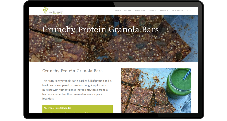 Time to Nourish Nutrition Website Design