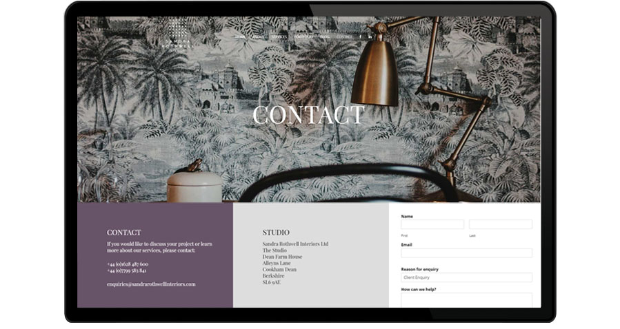 web design contact page Colourpop Design