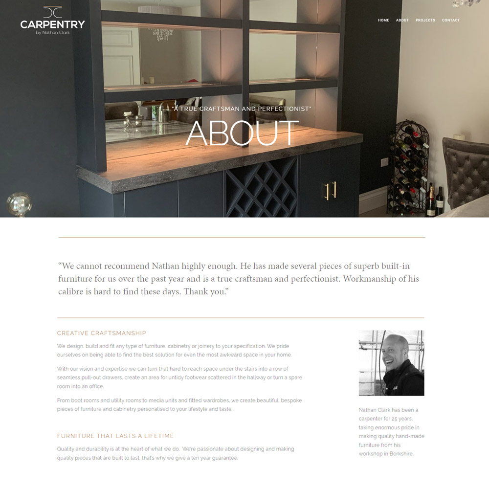 Website design for carpenter in Berkshire